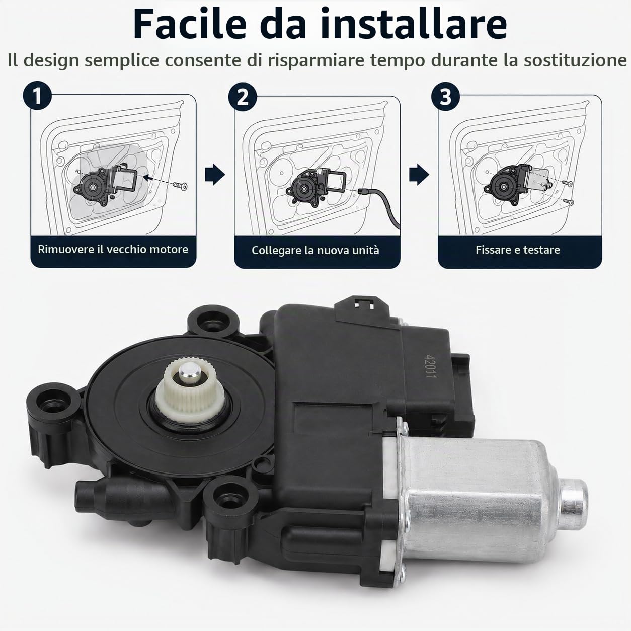 Motore per Alzacristallo Elettrico, 82450 2P010 Motore per Finestrino per Portiera Auto, Motore di Sollevamento per Finestrino Anteriore Universale Lato Guida Ad Alte Prestazioni