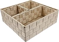 Vista 7 de LIFKOME 4 cajas de almacenamiento tejida cesta de almacenamiento de estante cesta de almacenamiento cesta de almacenamiento de mimbre cestas tejidas