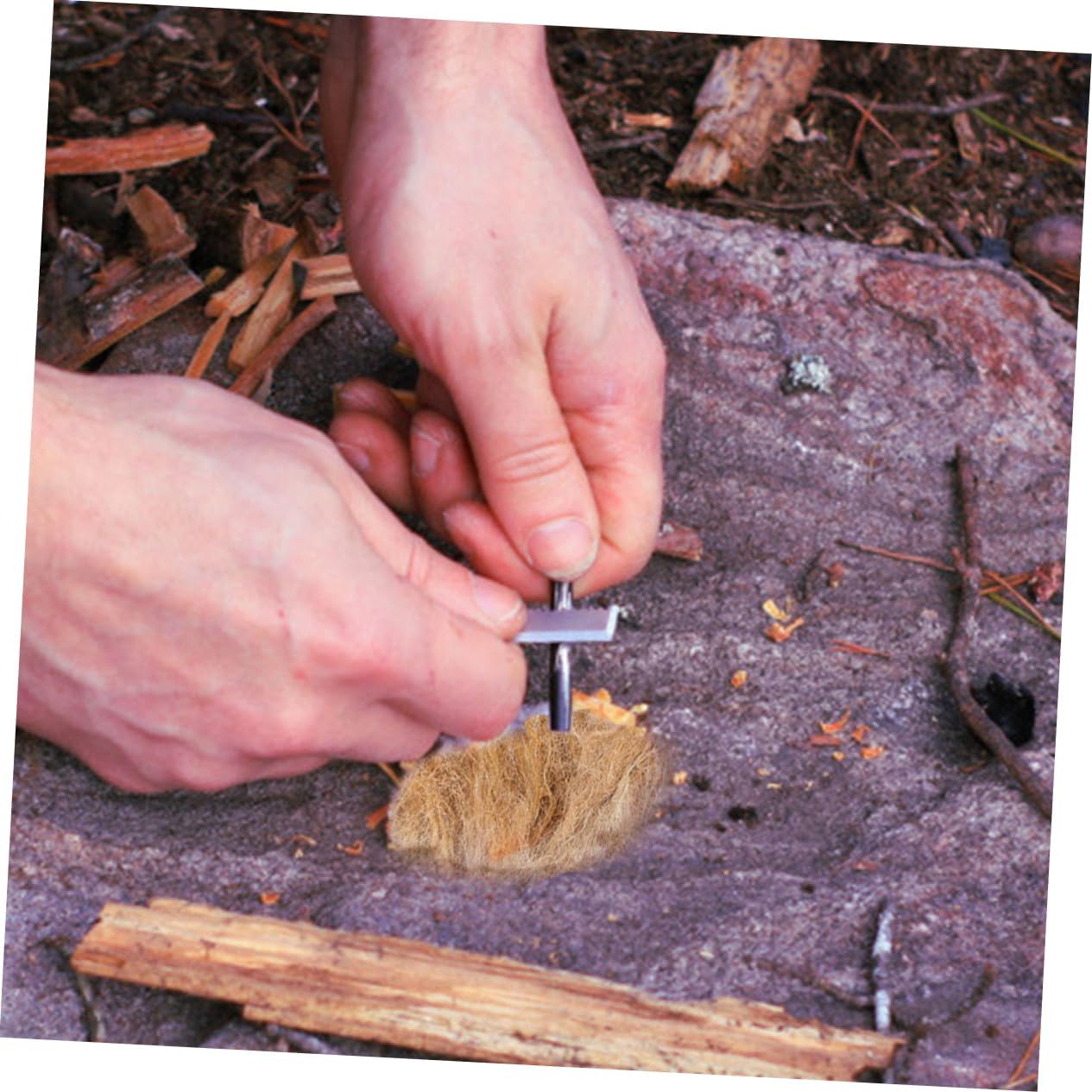 VANZACK 6pcs Essential Camping Gear Natural Jute Silk Fire Starters for Quick Easy Ignition Anywhere