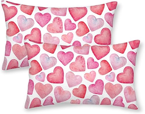 AEIOAE Juego de 2 fundas de almohada de San Valentín de 12 x 20 pulgadas, fundas de cojín decorativas para el día de San Valentín, Día de la Madre,