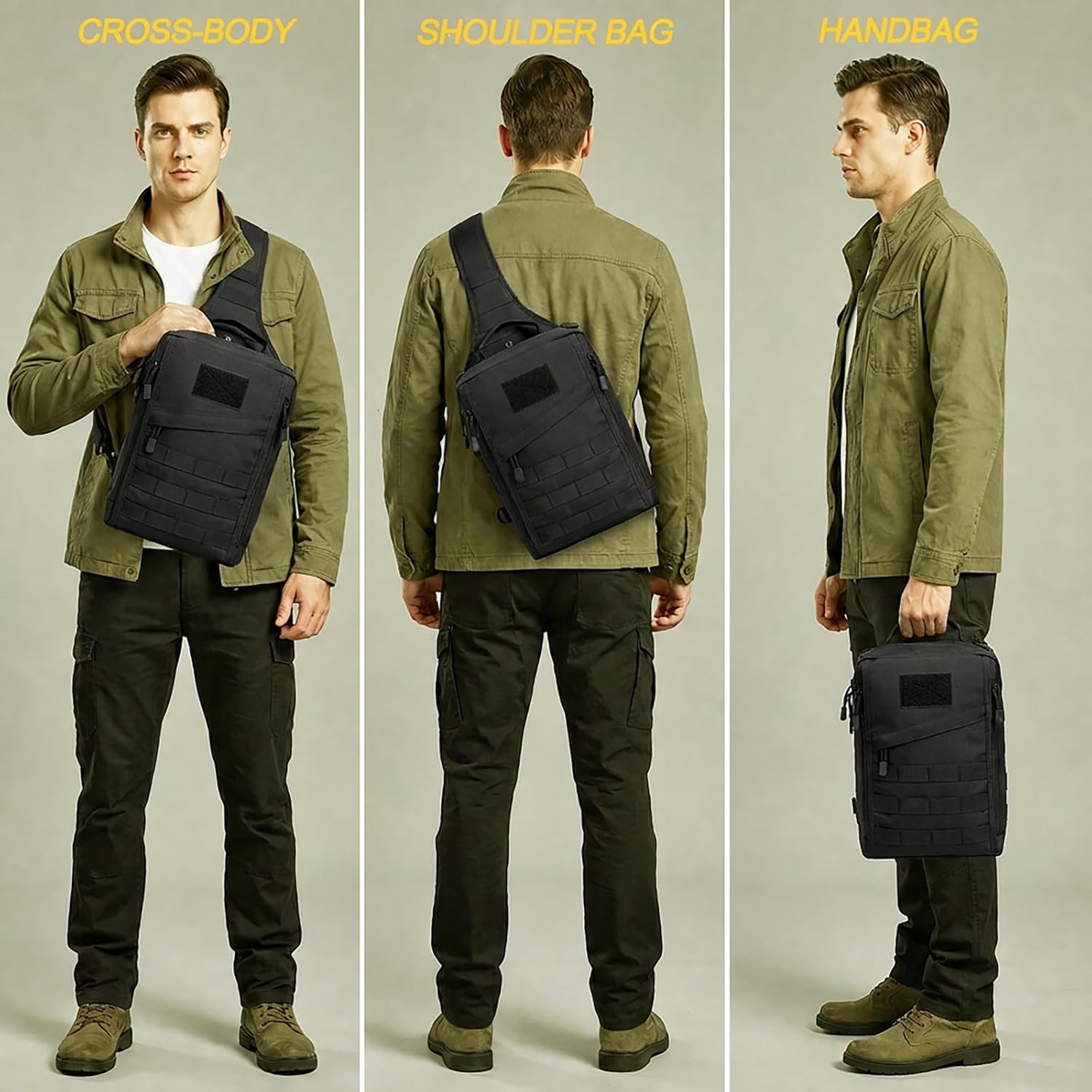 SMONT Tactical Sling Bag for Men Military Molle Crossbody EDC Sling Bag | Edc Sling Bag, Tactical Cross Body Shoulder Bag, Fishing Sling Bag, One Shoulder Backpack