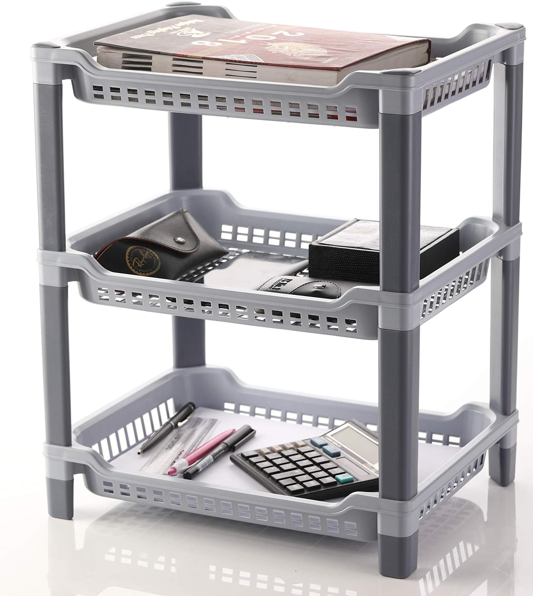 Apex Plastic Unbreakable Big Multiuse Rack, Gray