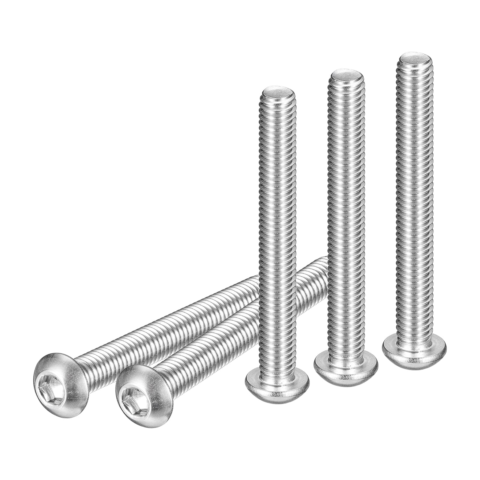 DTGN M6-1x50mm Button Head Socket Cap Screws - 10Pack - Good for Machine - 304 Stainless Steel 18/8 - Hex Drive Full Thread Fasteners