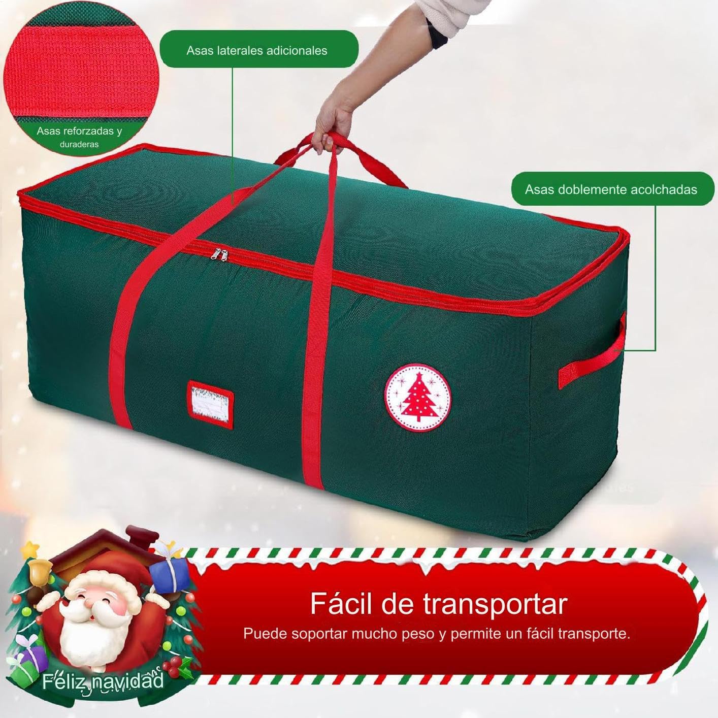 porta albero di Natale 600D Oxford Organizzatore | Sacche Impermeabili Da Stoccaggio Contenitore con Manici e Cerniera Adatto ad Alberi Artificiali fino a 2,3 m, Casa e Garage