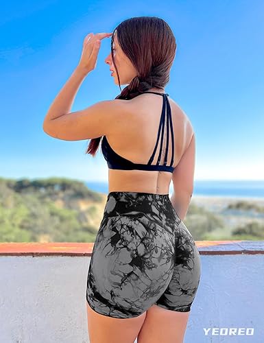 Miniatura 2 de YEOREO Pantalones cortos profesionales para mujer de 36 pulgadas pantalones cortos de entrenamiento sin costuras cintura alta contorno de gimnasio