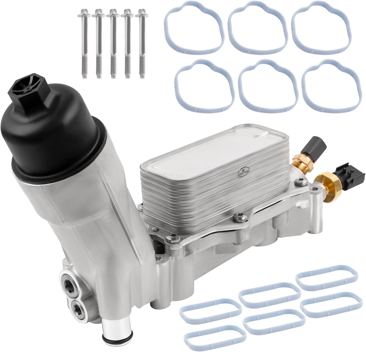 926-876 Aluminum Engine Oil Cooler Housing Adapter oil filter housing Compatible with Charger，Journey, Avenger，Durango，Challenger，Cherokee，Wrangler，Grand Cherokee，Replaces 68105583AB, 926-959