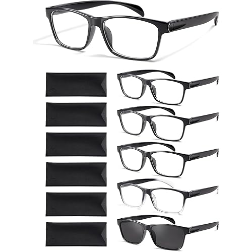 Reading Glasses Blue Light Blocking - miyya 6 Pack Fashion Computer Readers for Women Men Anti UV / Glare