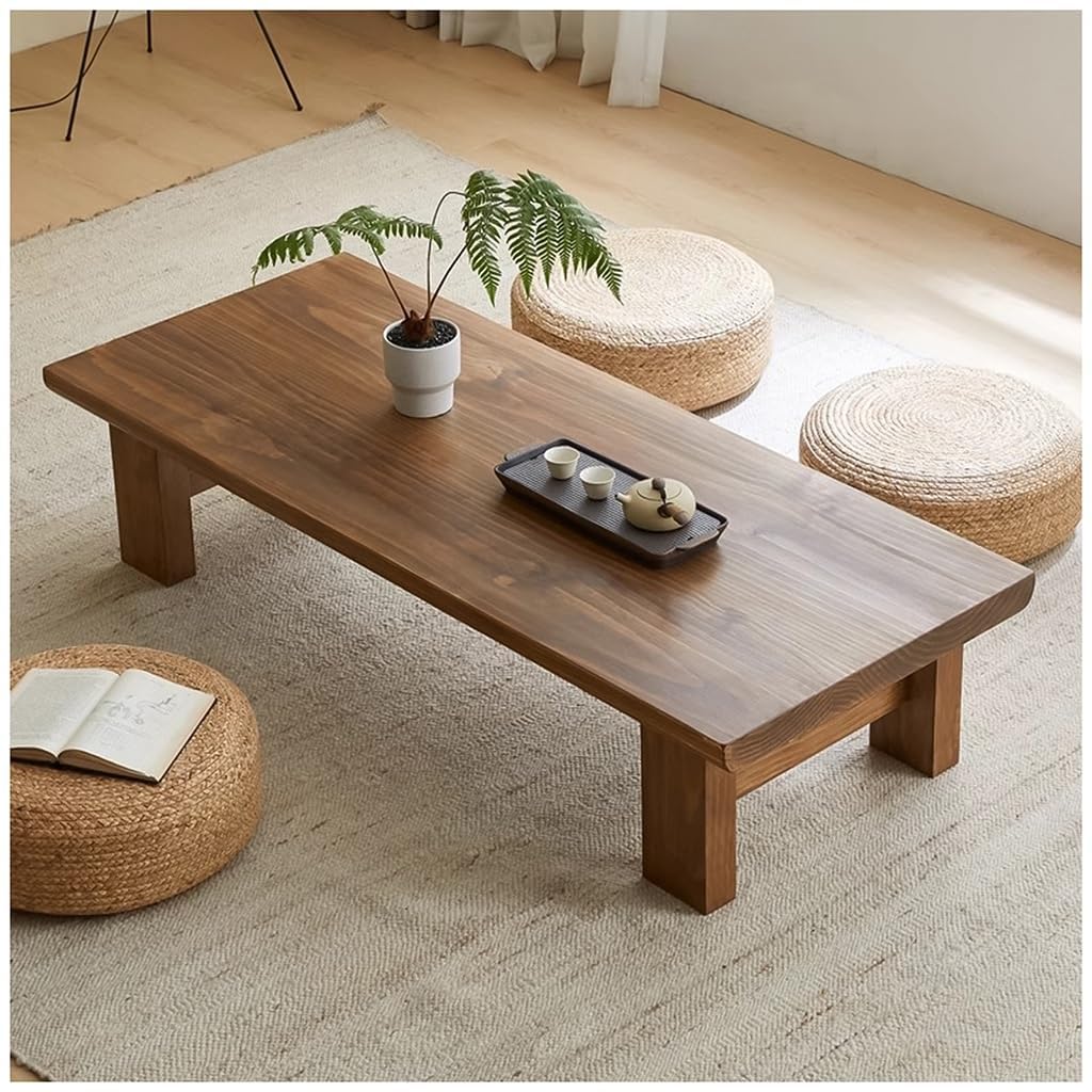 Table tatami en bois de style traditionnel avec finition vintage