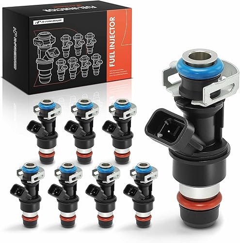 A-Premium Paquete de 8 inyectores de combustible de 4 agujeros compatibles con Chevy Silverado 1500 2500 3500, Tahoe/Suburban y GMC Sierra, Yukon,