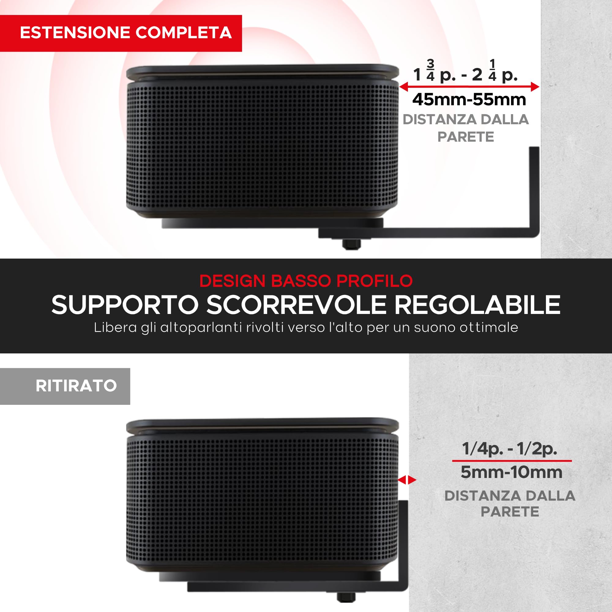 Soundbar Smart 300 500 550 600 700 900 Lifestyle Ultra Supporto da Parete per Bose 300/500/550/600/700/900 Ultra, Smart Sound Bar TV Speaker, Regolabile Supporto per Montaggio Sotto la TV, Nero
