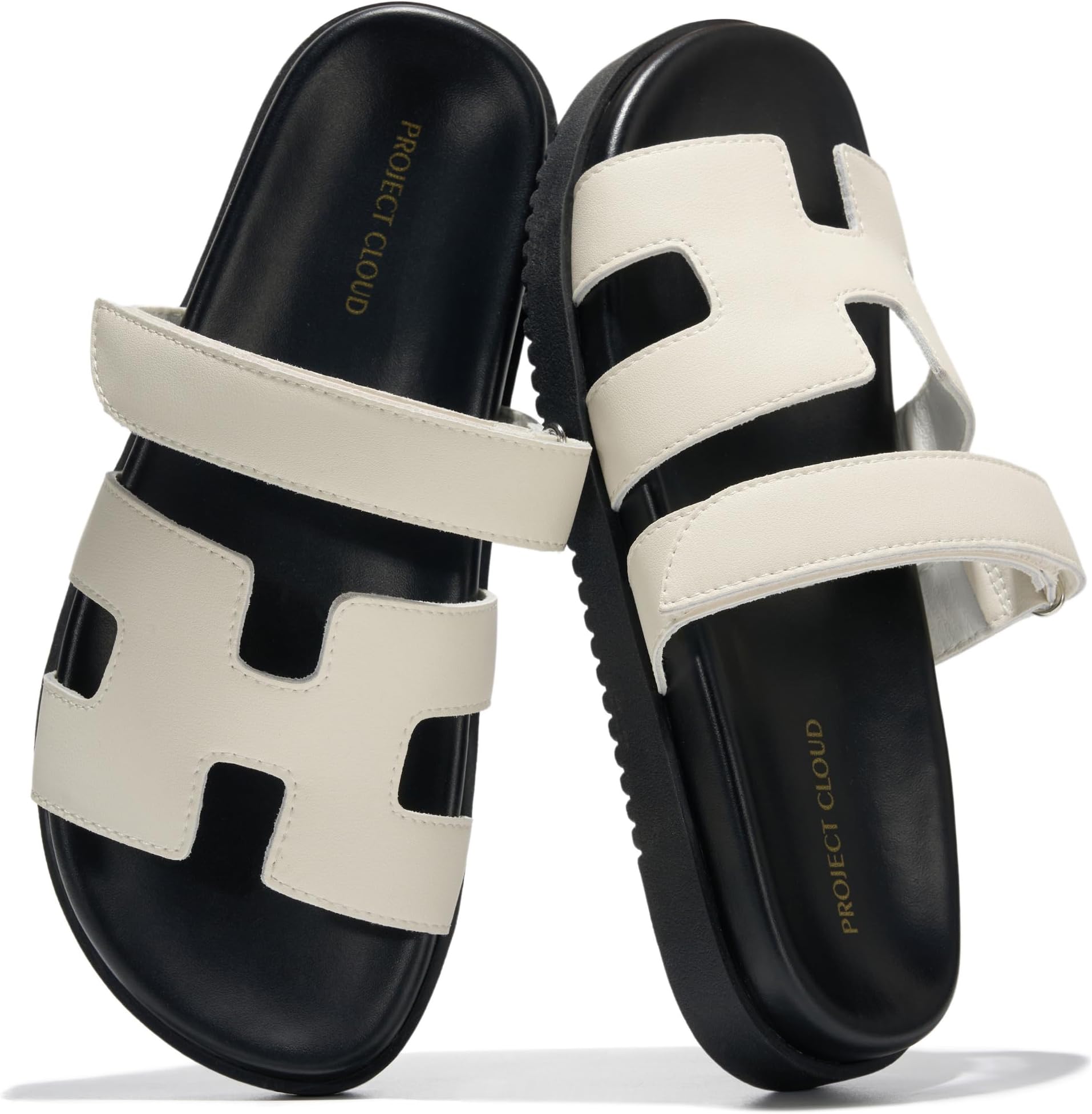 100% Genuine Leather Sandals for Women Footwear - Stylish Womens Sandals with Plush & Soft Insole - Non-Slip and Water-Resistant Beach Sandals Slides for Women (Mayvy)