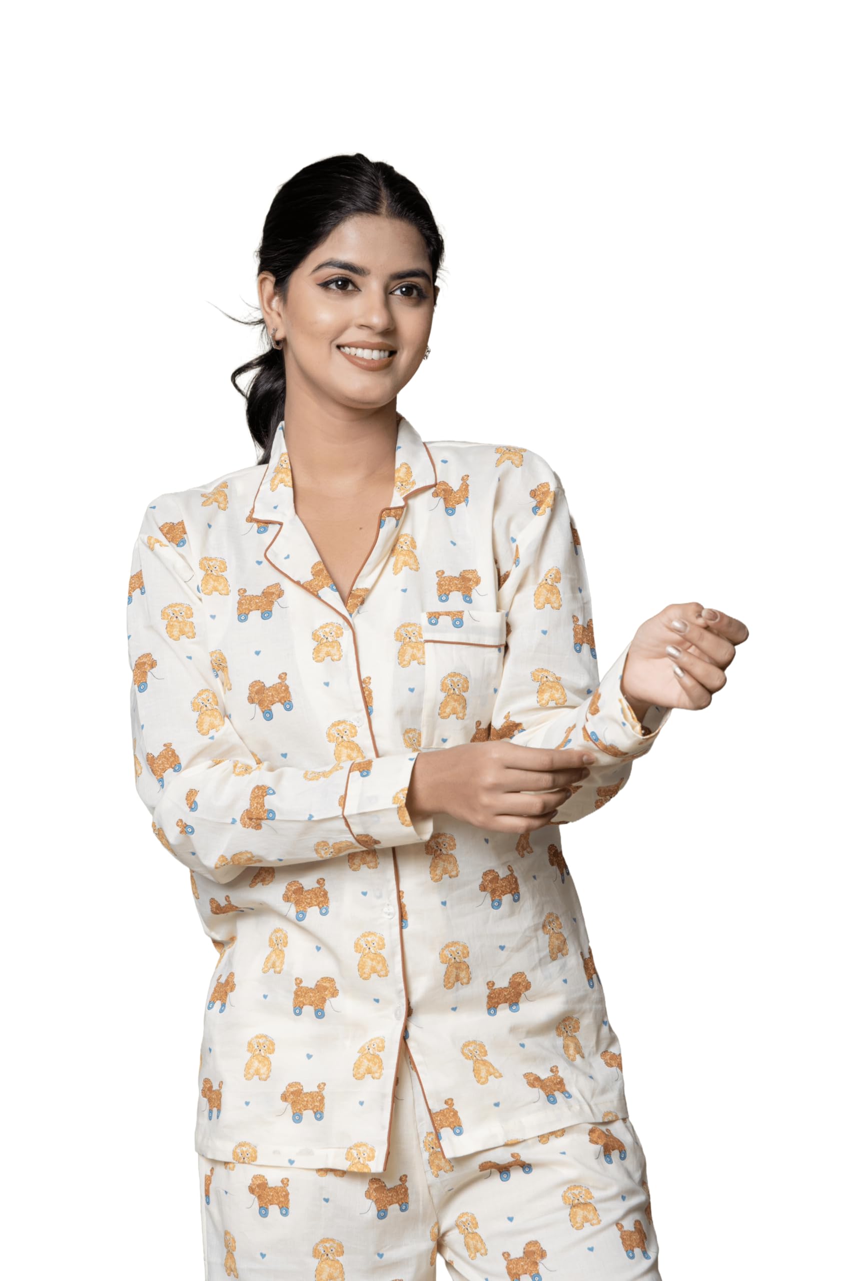 ghaavi Women's Cotton Printed Night Suit Set | Soft & Breathable Sleepwear with Top and Pajama | Stylish Nightwear for Daily Use – All Season Use-picture-23
