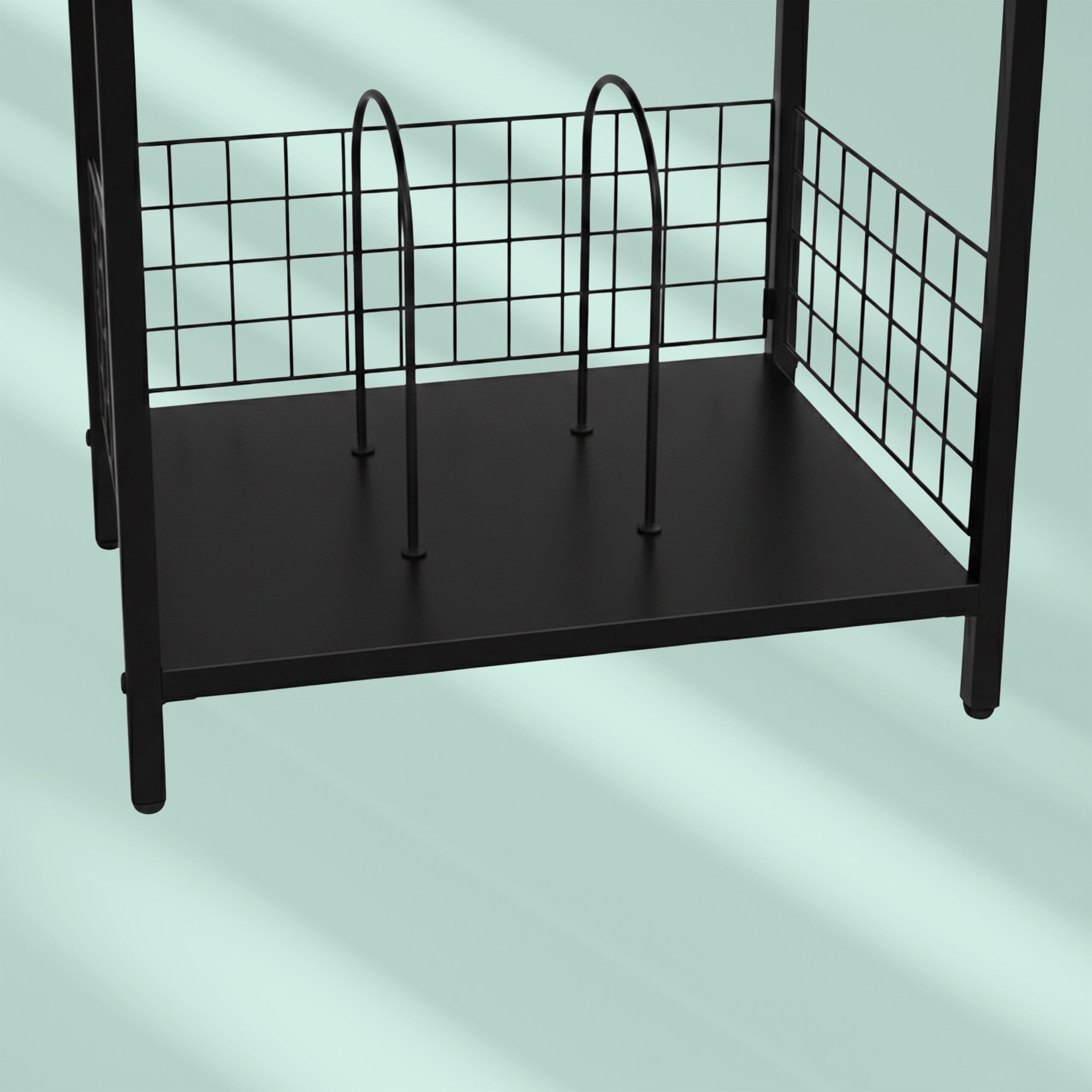 Relaxdays Table pour Platine Vinyle 3 Niveaux, MDF/Fer, 65x40x30 cm, Noir