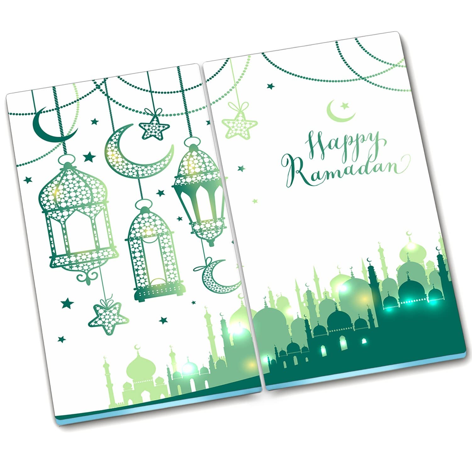 Plaque de protection en verre 2x30x52 cm pour splash de cuisine Joyeux Ramadan