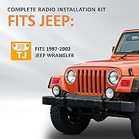 Vista 2 de HECASA Bisel de radio de tablero doble DIN compatible con Jeep Wrangler TJ Radio estéreo 1997-2002 panel central de bisel de tablero
