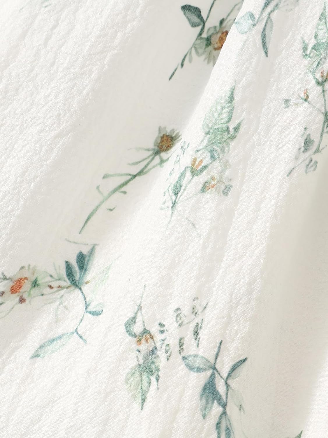 Girls Summer Dress Floral Ruffle Sleeve Swing Flowy Dresses A-line Sundress for Girls Casual Beach Wedding Dress 5-6 Years Light Green Floral image 6 of 6 B0F6TLNG62