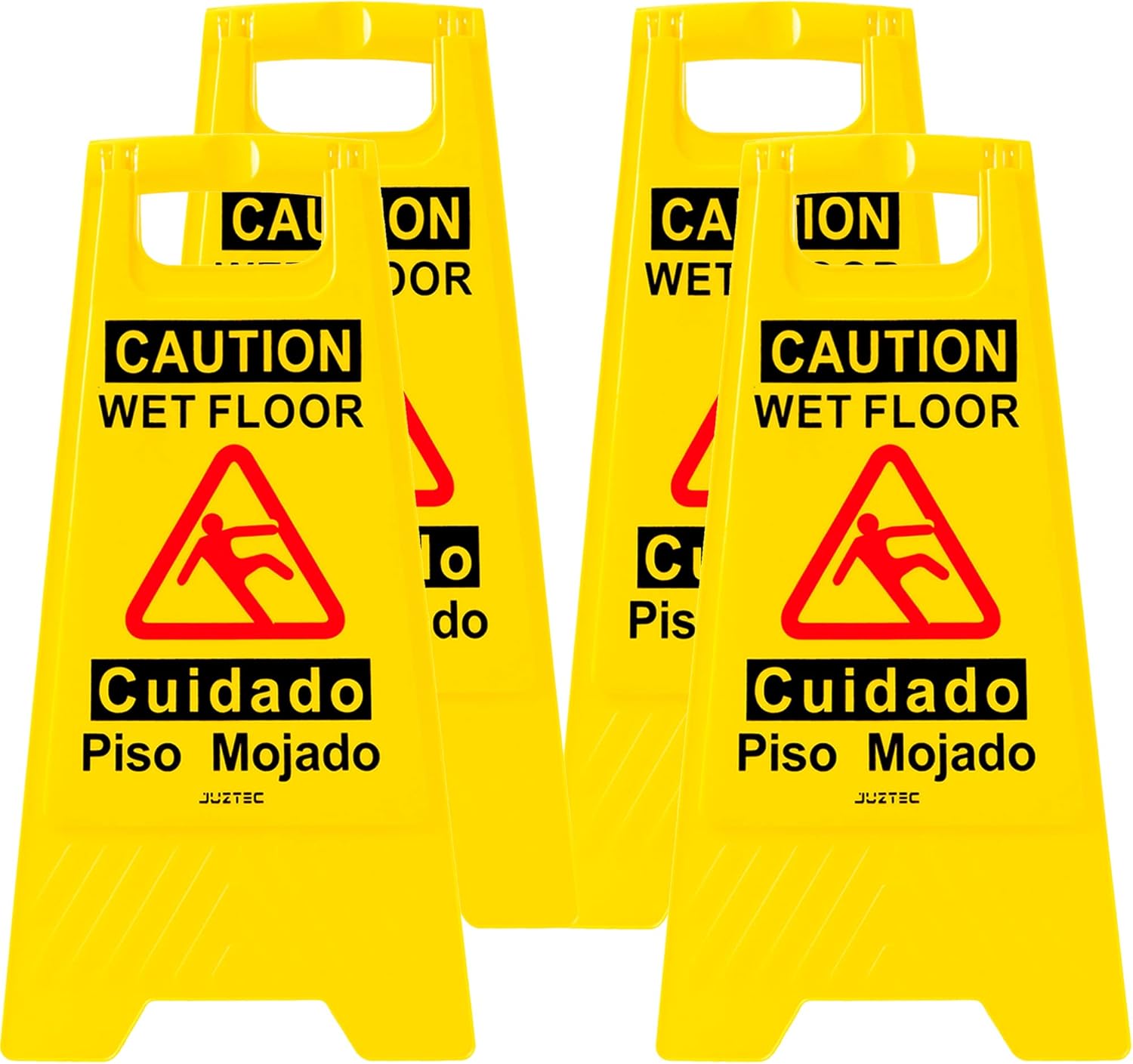 Wet Floor Sign 3 Pack - Caution Wet Floor Signs Commercial for Safety Precautions | Visible Yellow Warning Sign for Slippery Surfaces