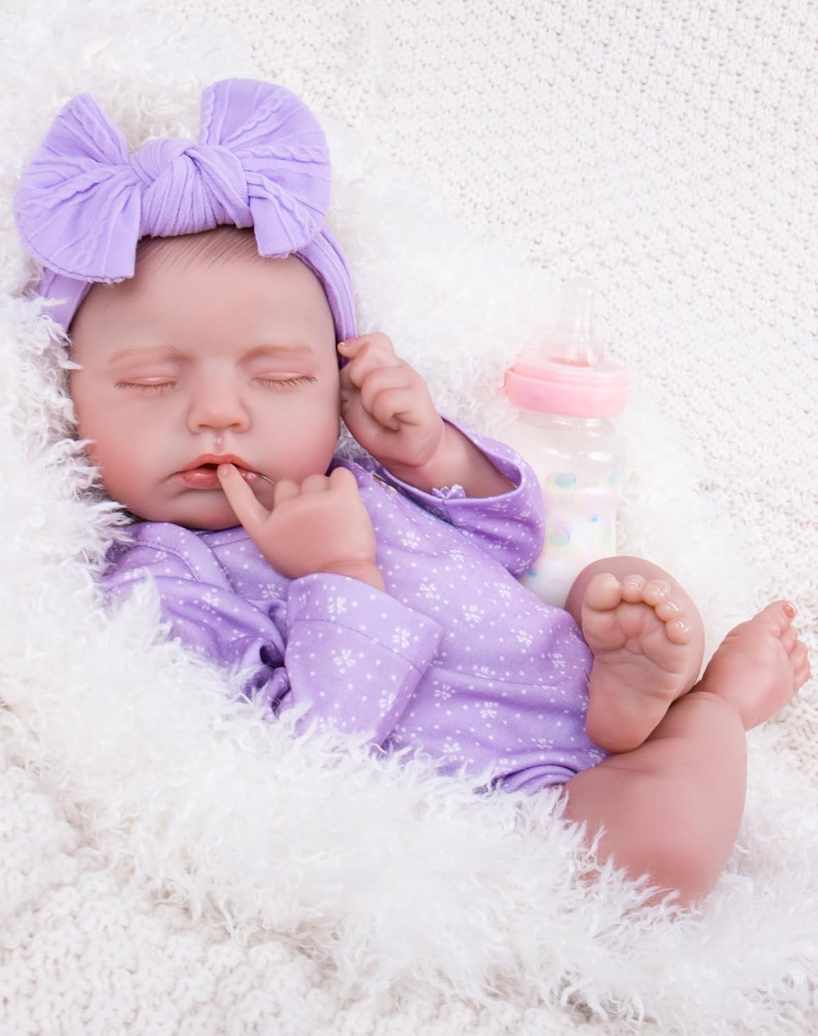 Aori Reborn Baby Dolls Realistic 20 Inches - Newborn Real Baby Doll Girl with Feeding Toy Kit, Lifelike Companion Gift Set for Kids, Birthday, Pretend Play