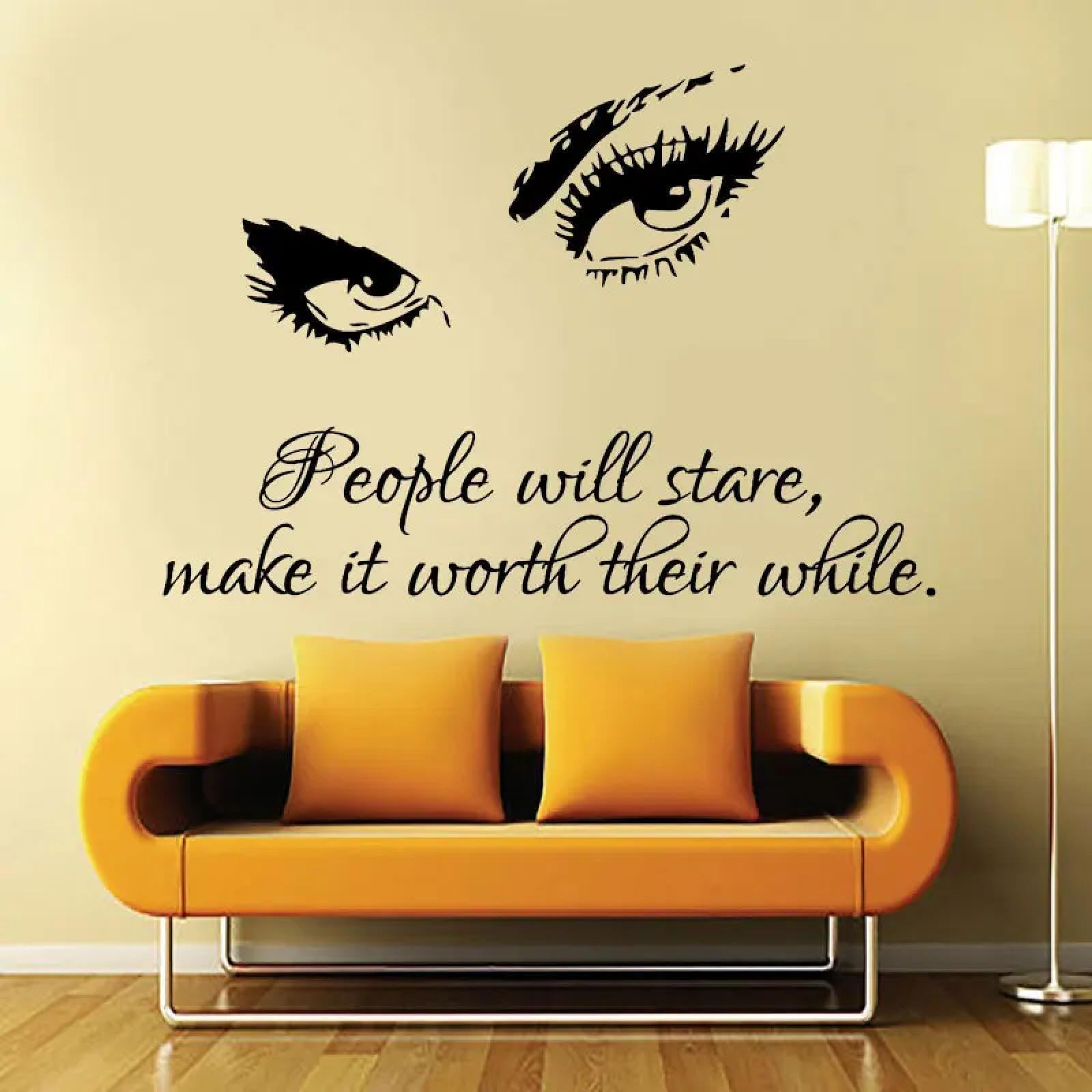 YOUOUSI Eyelash and Eyebrow Makeup wall Stickers that People Will Stare at; Art Decals for Beauty Salon Rooms.