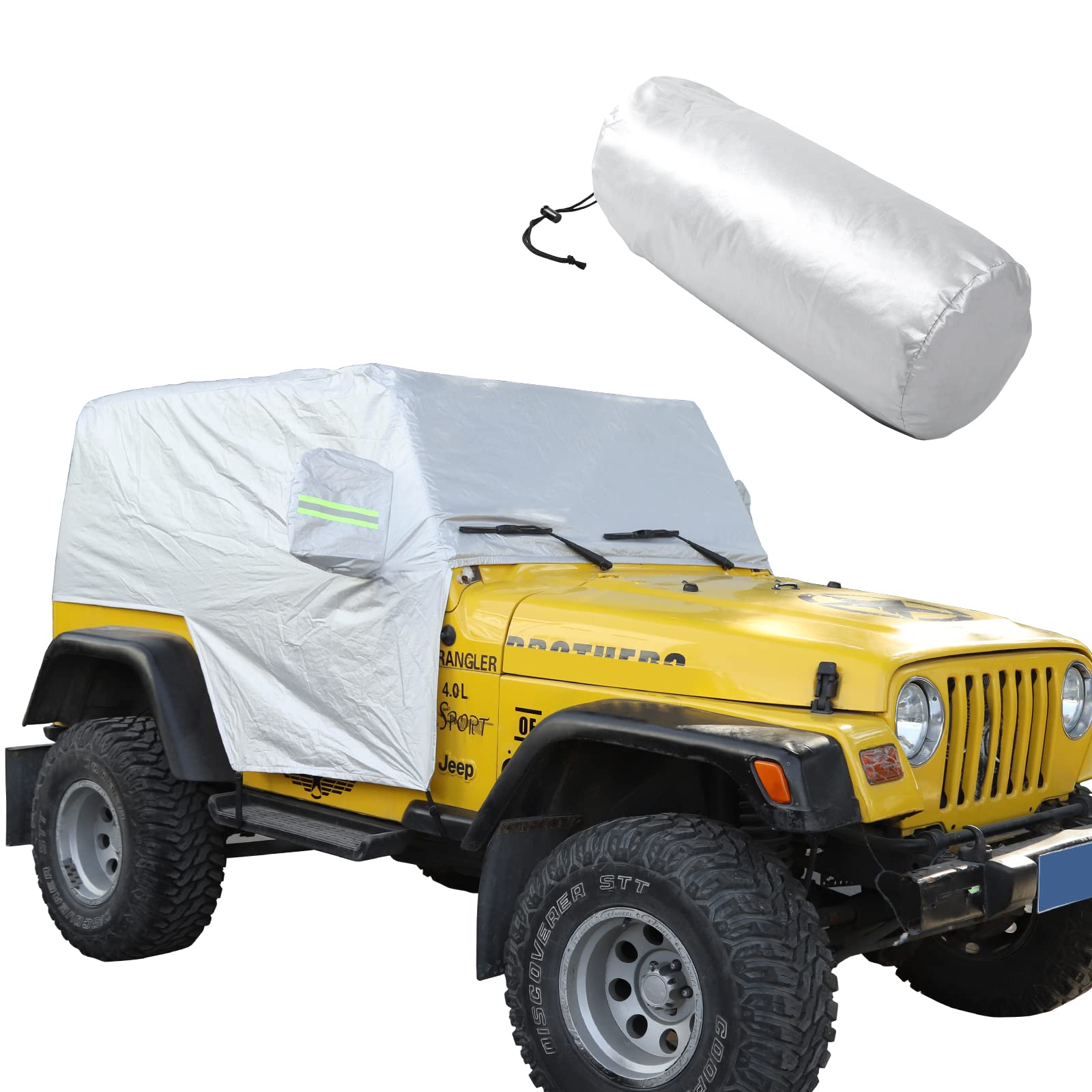 RAZPOYfor TJ Car Cab Cover Waterproof All Weather Protection, Car Rain Sunshade Snow UV Cover for Jeep Wrangler TJ 1997-2006