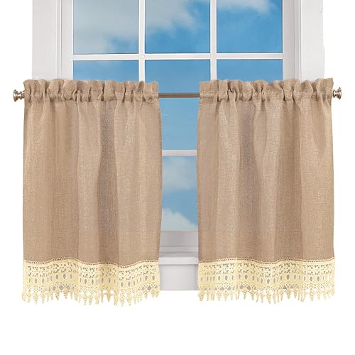 Burlap And Lace Curtains Amazon Com