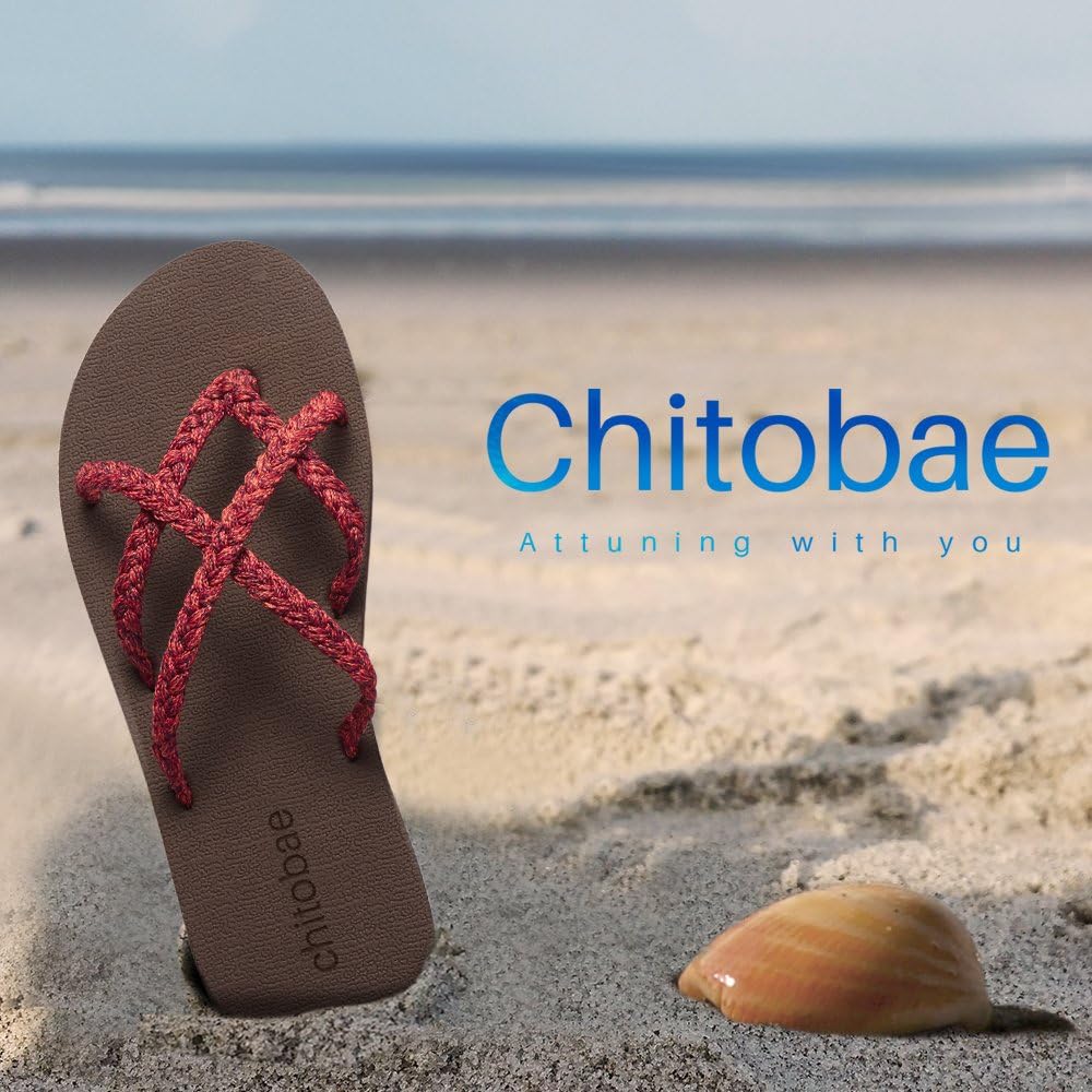 chitobae Flip Flops Sandal for Women 11 Cherry Red