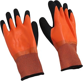 [ASHATA] 絶縁電気技師手袋、電気技師用ゴム滑り止め作業手袋、衝撃防止、1ペア、オレンジ