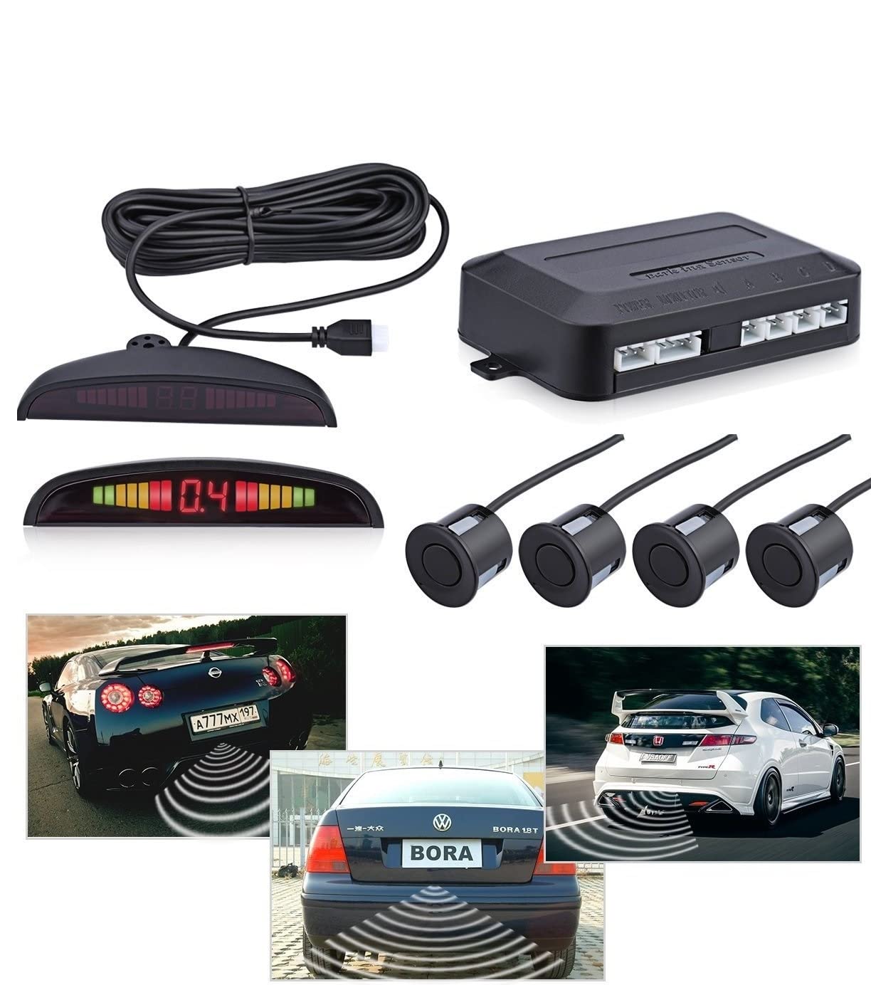 Kozdiko Black Reverse Car Parking Sensor for Universal for All Cars-picture-10