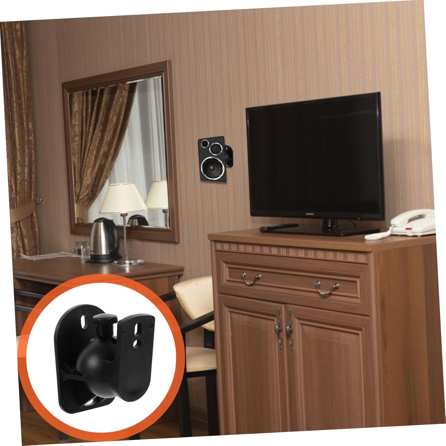 6sets Surround Sound Wall Brackets for Easy Installation Heavy-Duty Speaker Mounts for Home Office and Rv Use