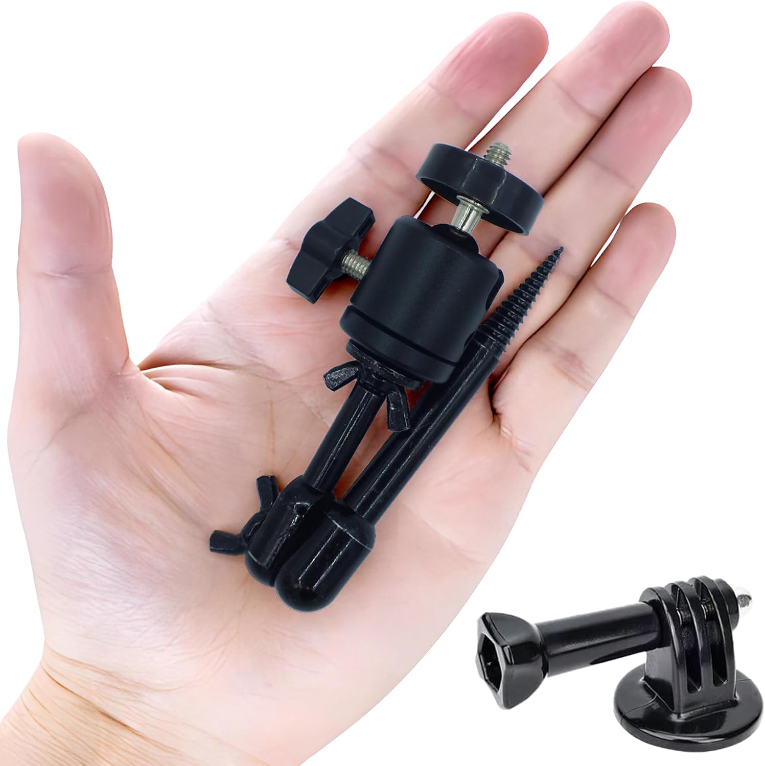 Portable Trail Camera Mount Foldable Hunting Holder with 360-Degree Tripod Ball Head & Adapter, Sturdy & Durable