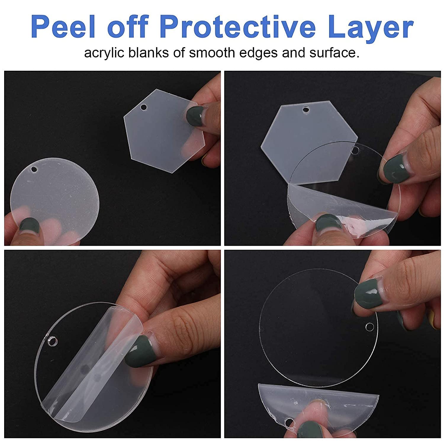 ROOT KRAFT Acrylic Keychain Blank for venyl Circle (Pack of 50) 2