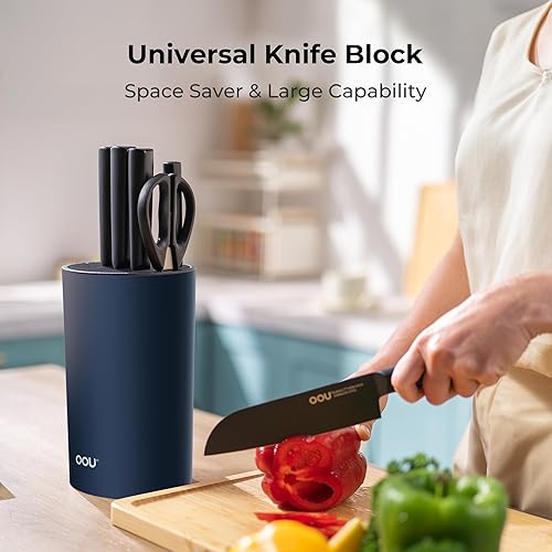 Miniatura 7 de OOU - Soporte universal para cuchillos  Almacenamiento redondo de cuchillos de cocina, diseño único de ranura para proteger las cuchillas,