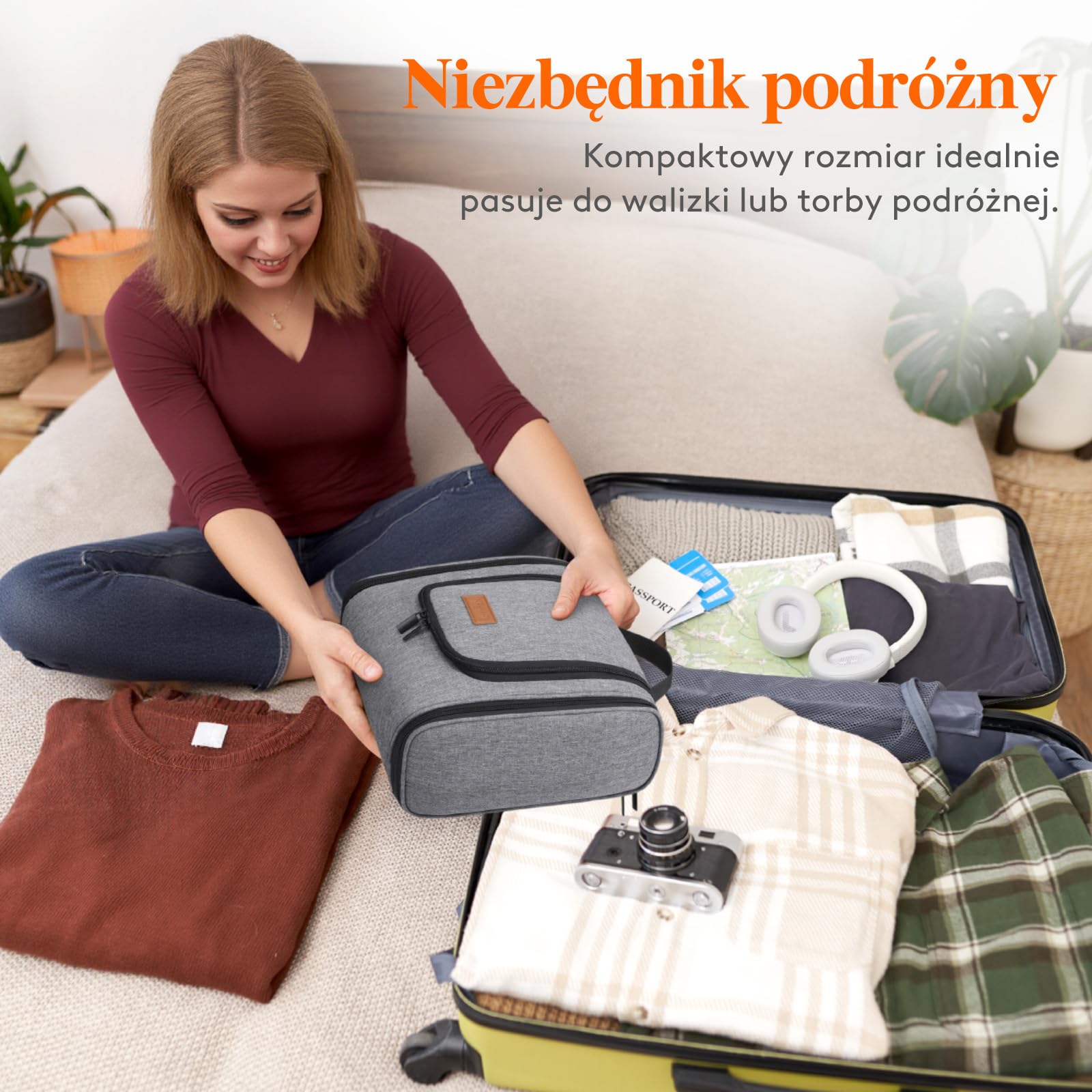 Lifewit Duża wisząca kosmetyczka dla kobiet, szary, 23.0*13.5*27.5CM, Nowoczesny