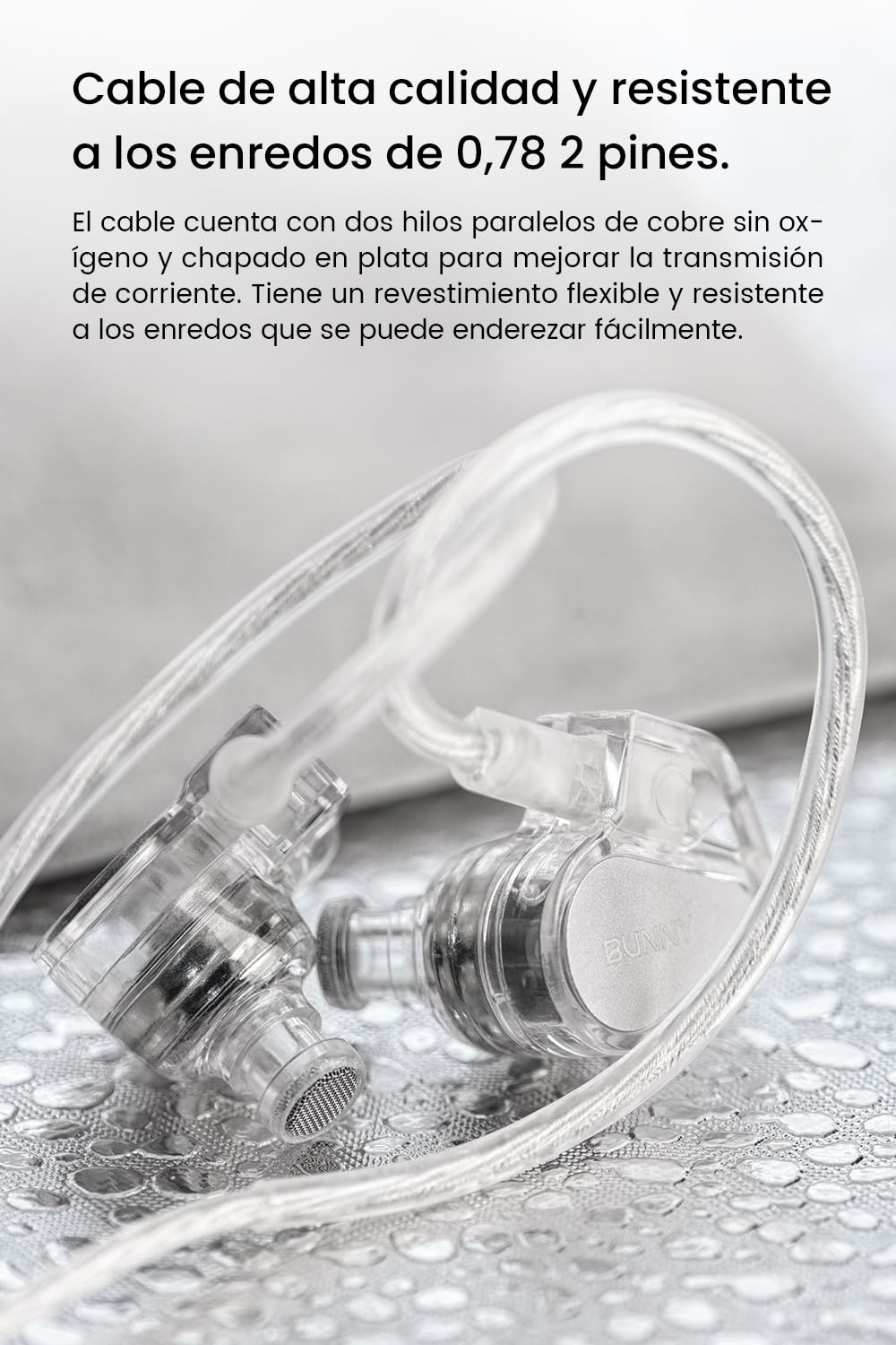 TANCHJIM Bunny Auriculares para Juegos con Driver Dinámico de Doble Cámara, IEM 1DD 0.78mm 2Pin, Monitor con Cavidad Laberíntica para Graves, HiFi Nivel de Entrada con Micrófono - Type C