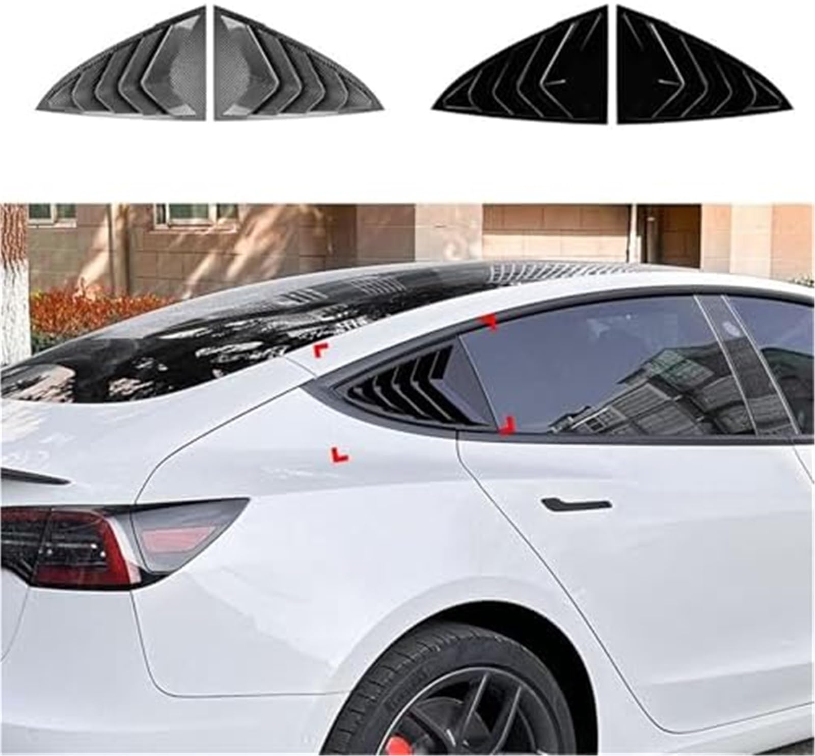 Protector de Cristal Trasero Rejilla de Ventana Trasera, Rejillas Laterales Coche, ventilación, Cubierta persianas, embellecedor, para Modelo 3 2017-2023 Y 2020