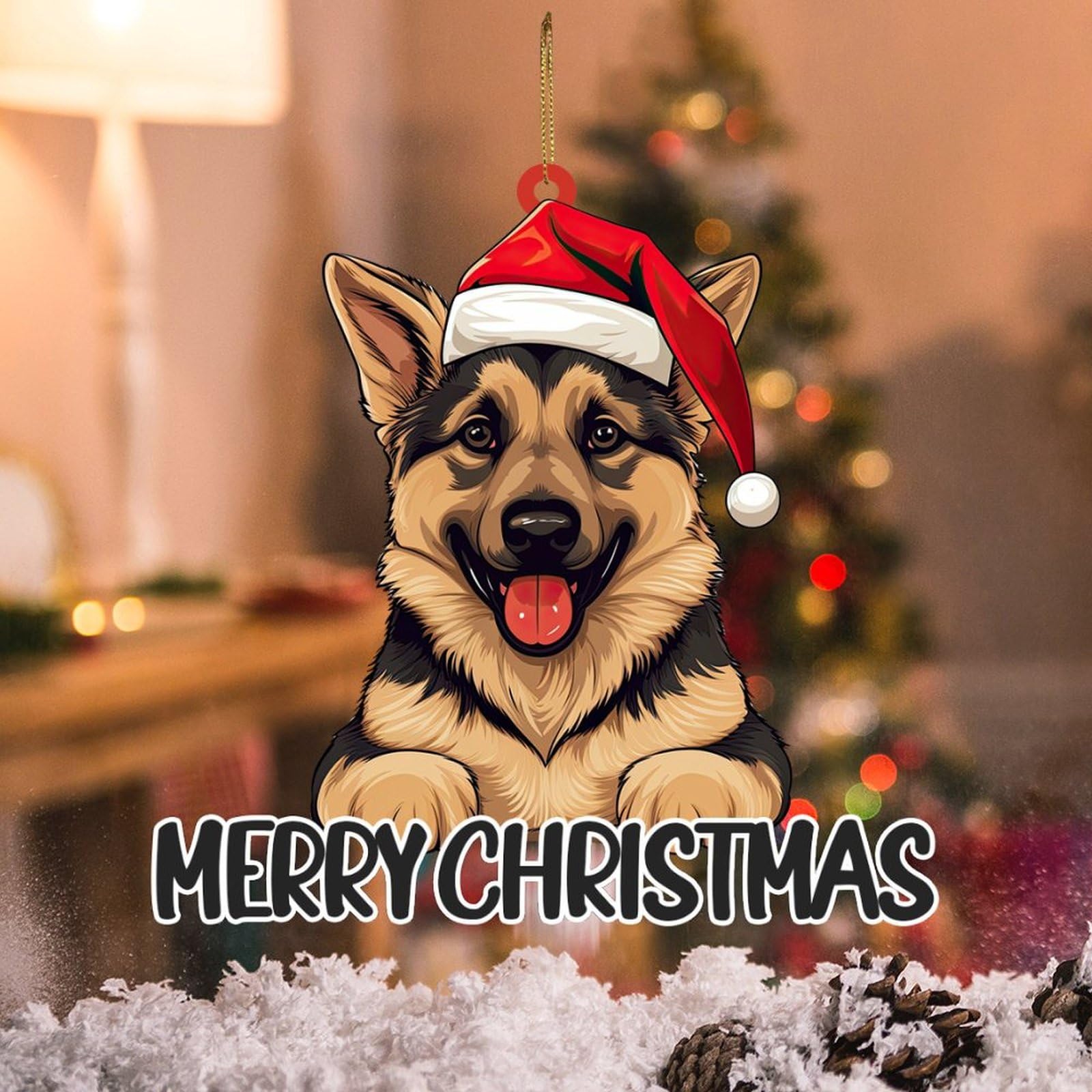 2D Acryl Hond Ornamenten, Kerstboom Decoraties