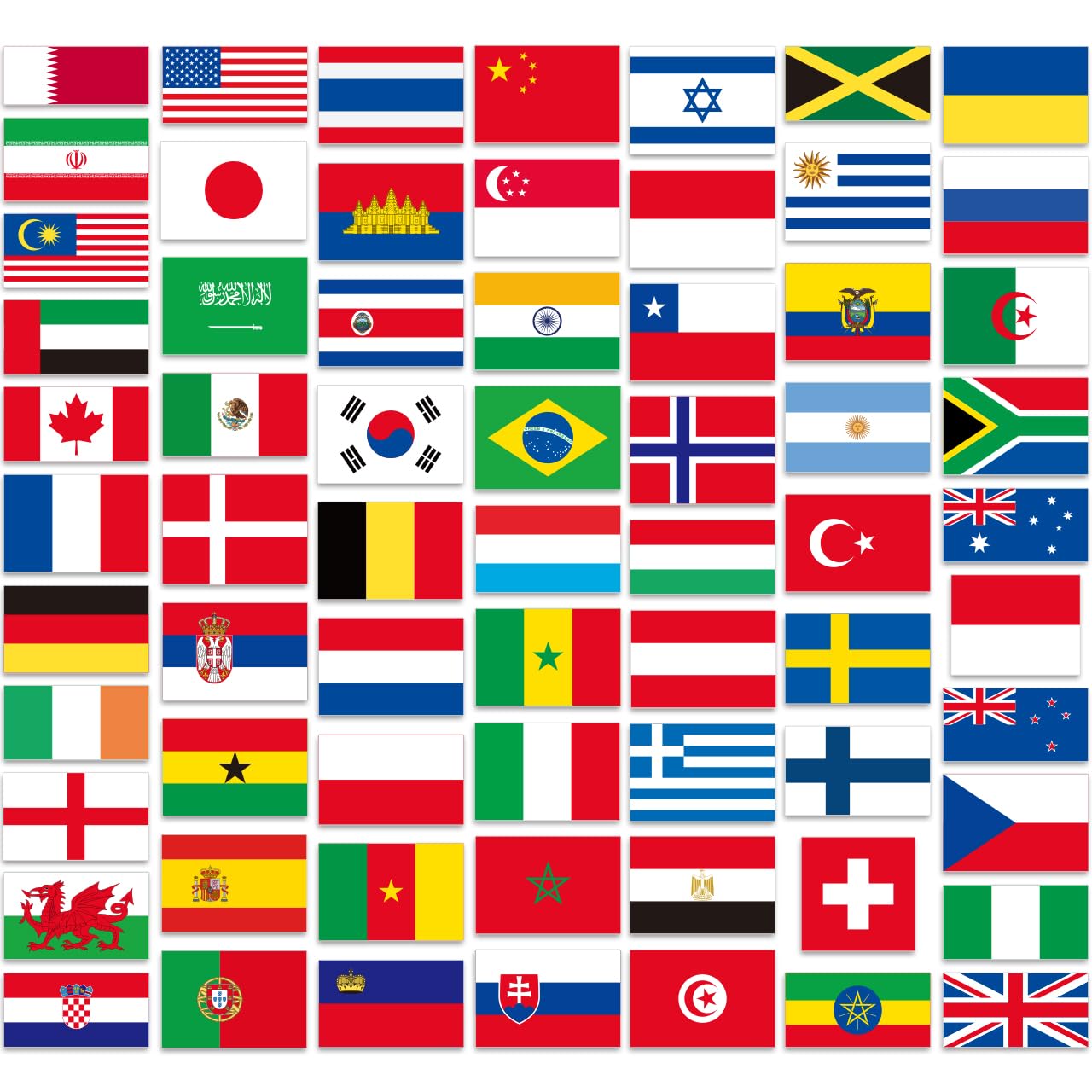 66Pcs World Flag Stickers Premium Country Flag Stickers Set 3.5in