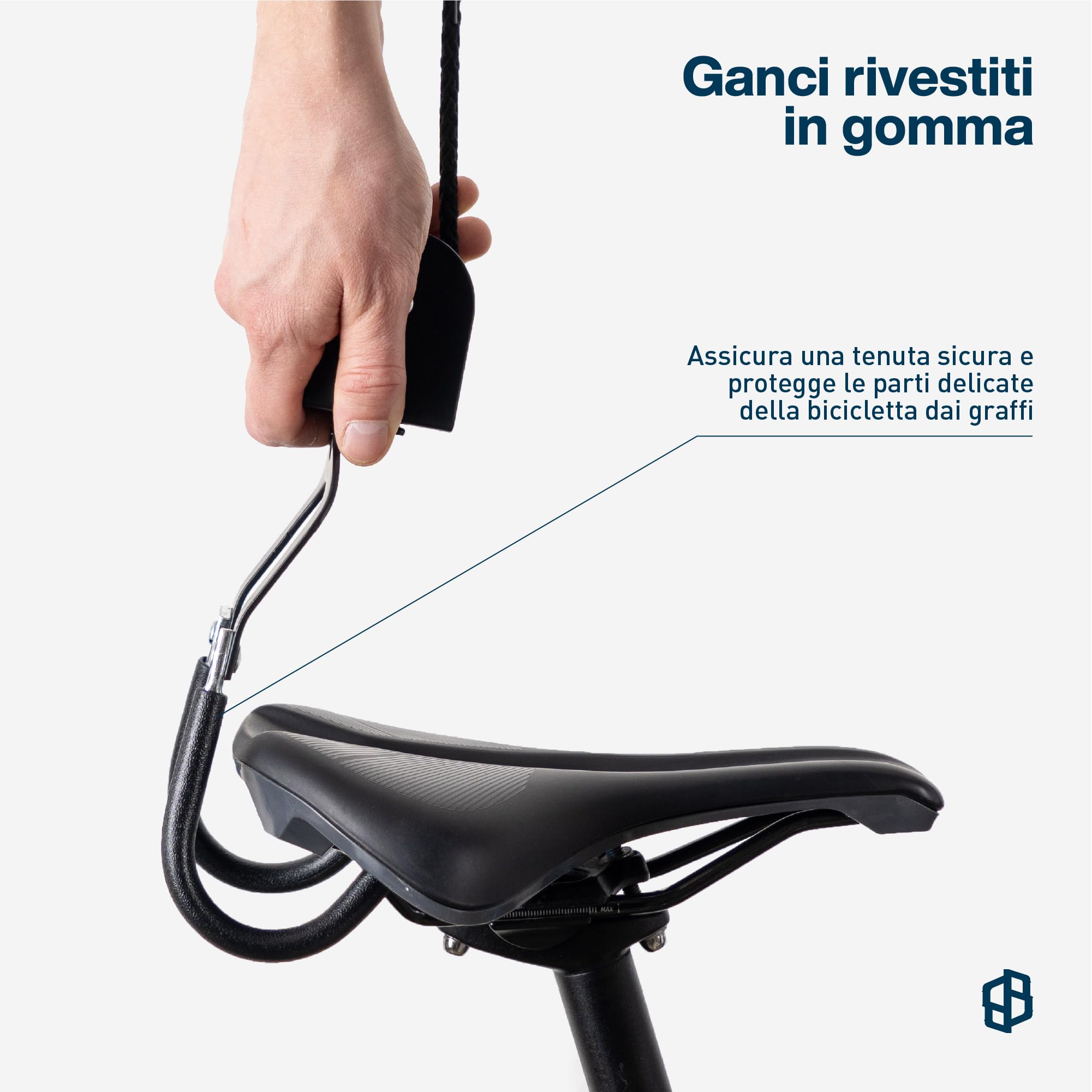 Supporto per bicicletta da soffitto per garage con puleggia | Supporto da parete per bicicletta, box da tetto, canoa ecc. | Sospensione "Louis Lift" | 70002