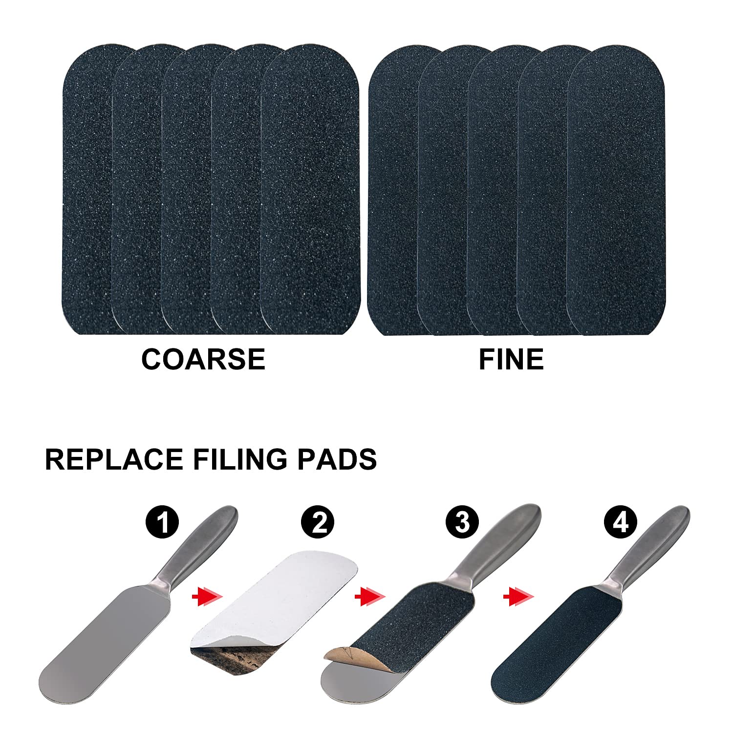 Professional Pedicure Foot File and Callus Remover for Hard Skin Stainless Steel Foot Rasp File with Ten Free Refill Grits Replacement Pads with Two Sides Simple Bath Pedicure Salon Foot Scrubber(21) - Image 3