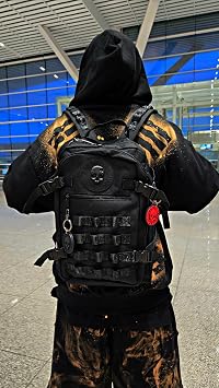 ByTheR Men's Tactical Backpack, Compact Military Hiking Pack, Black | Compact tactical backpack with reinforced construction, padded mesh back, compression straps, and practical storage