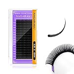 NAGARAKU Eyelash Extensions Individual Lashes 0.20 mm C curl 16mm Premium Classic Matte Black Faux Mink 16 Rows Natural Professional Beauty Salon Supplies - Purple Card