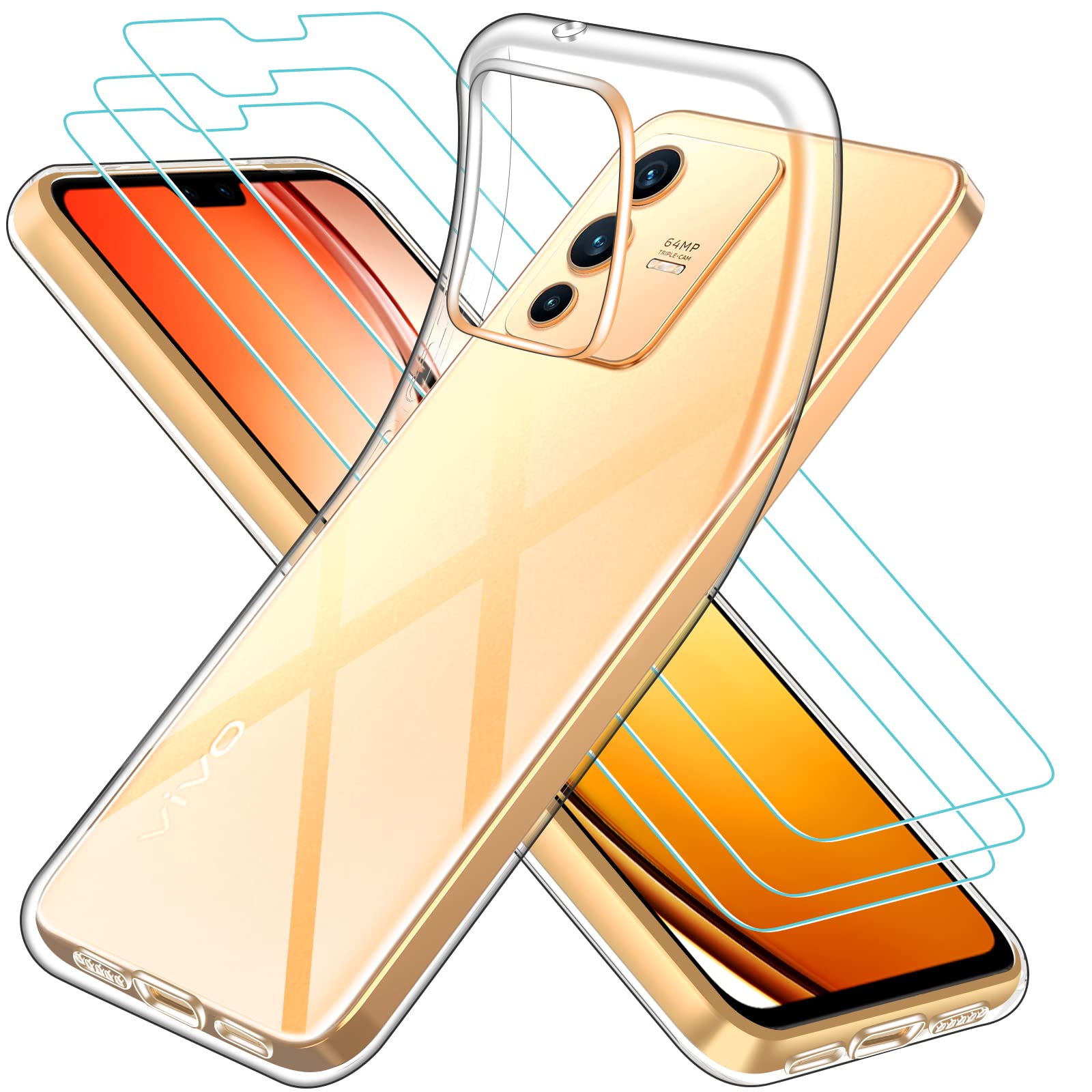 Hi-Case Crystal Hülle Für Vivo V23 5G – Transparent, Stoßfest, Anti-Gelb & Mit 360°-Schutz