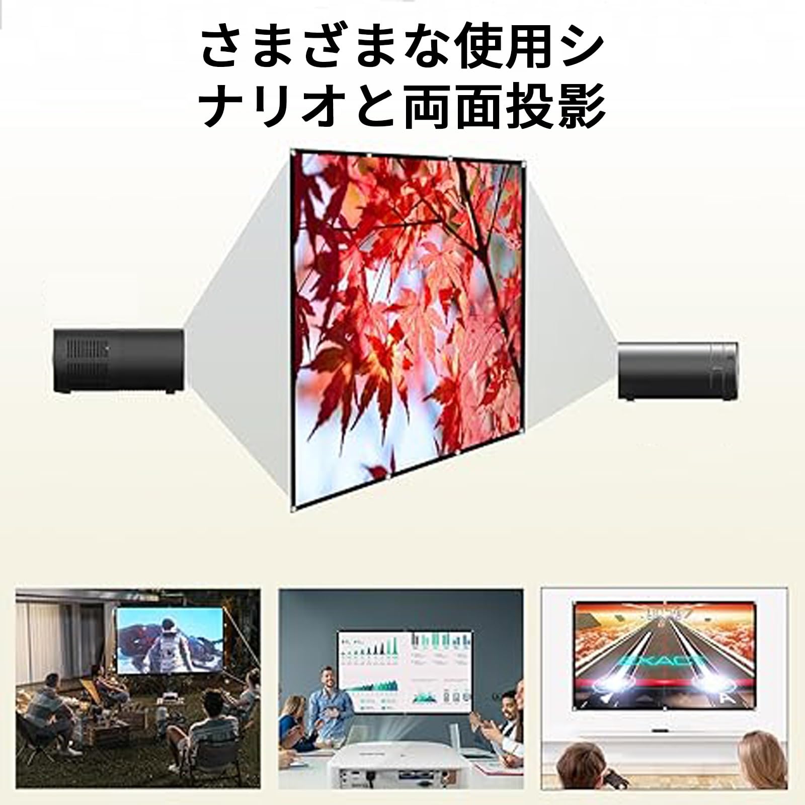 Amazon.co.jp: ポータブル プロジェクタースクリーン 60-250インチ