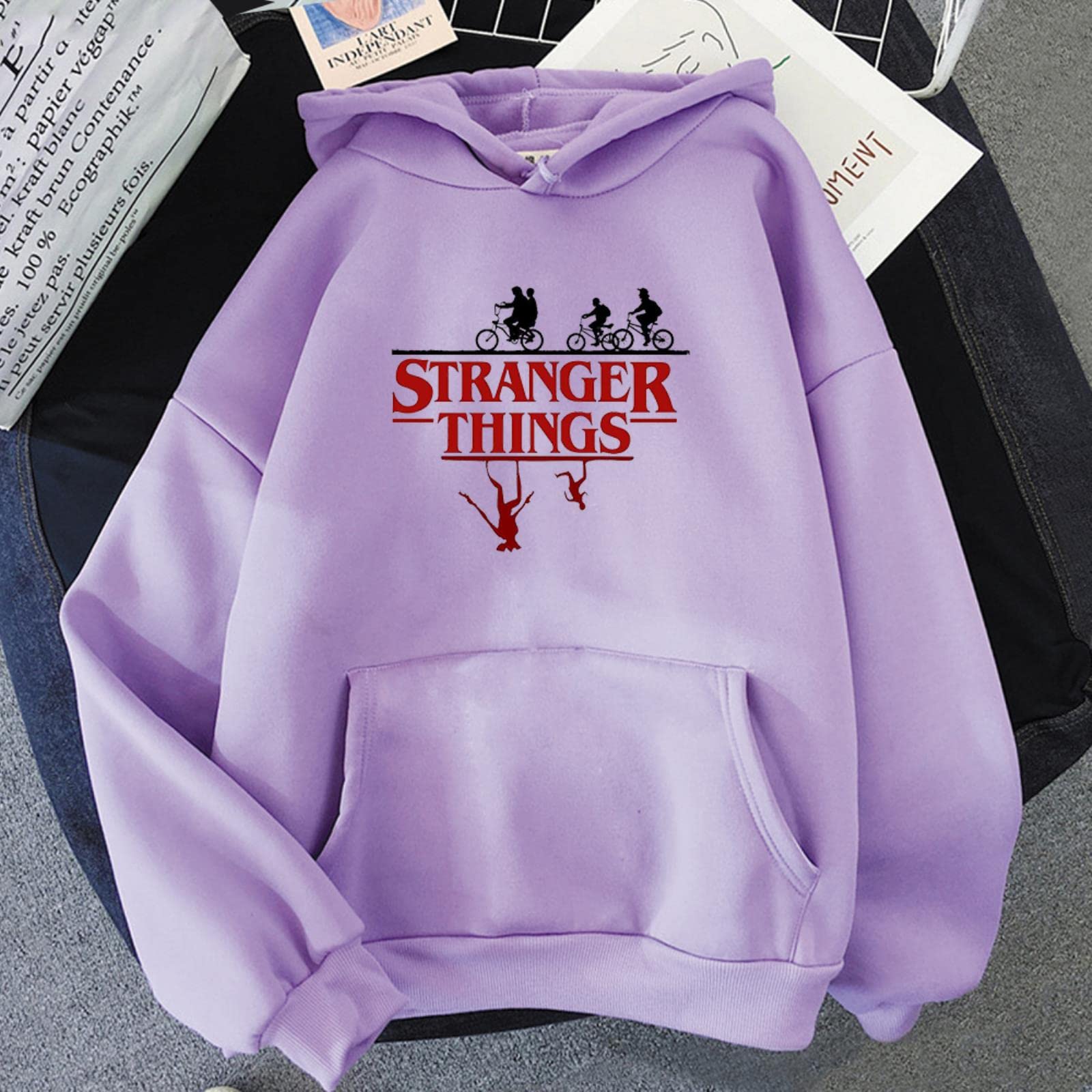 Hoodie Women Long Sleeve Casual Street Sweatshirt Hoodie Men Anime Clothes  Oversized-pink,L : Amazon.co.uk: Fashion