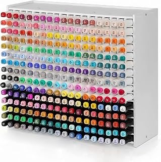 Marker Organizer，270 Slots Marker Storage Organizer, Marker Holder with Divider Art Marker Rack for Pens Colored Pencils Art Brushes Adjustable Pencil Holder for Desk Organizer