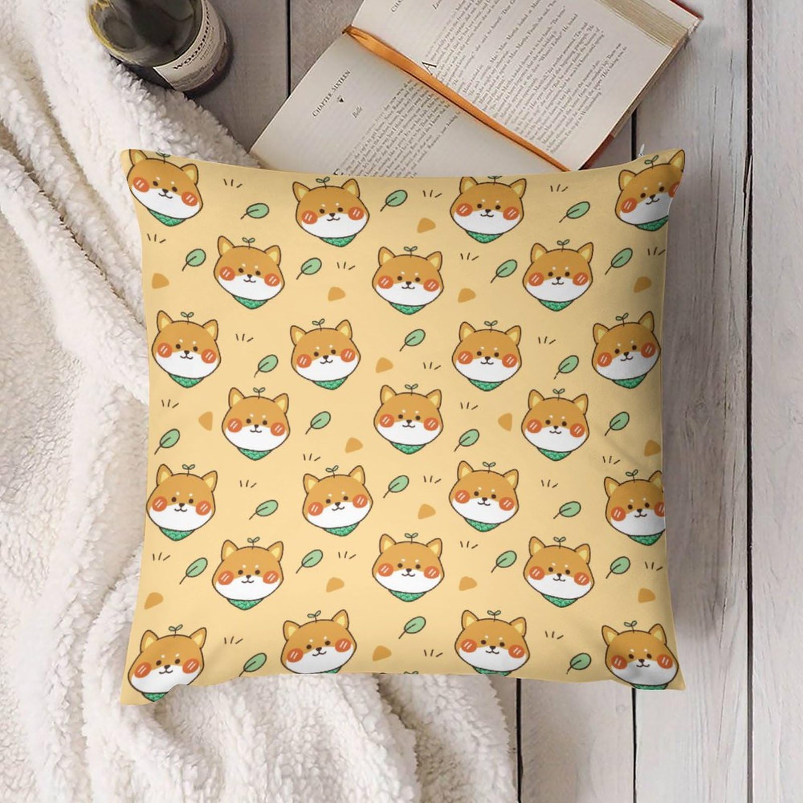 Kissenbezug 30x30 Cm Mit Avocado-Muster – Aus Weichem Plüsch, Verdeckter Reißverschluss, Für Sofa & Bett