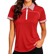 Little Beauty Womens Golf Shirt Short Sleeve Collared Polo Shirts for Women Zip Up Dry Fit Workout Tops