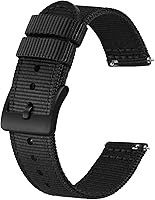BISONSTRAP Men's Nylon Watch Bands - Military Quick Release Straps, Breathable Woven Nylon, 18mm 19mm 20mm 22mm Brushed Buckle