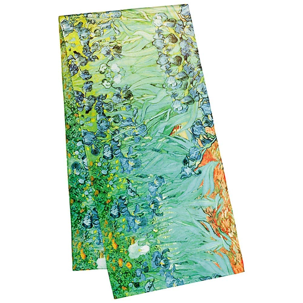 VON LILIENFELD apaszka damska 100% jedwab Vincent van Gogh Iris apaszka z motywem kwiatowym jedwabna apaszka 172 x 42 cm
