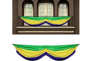 Mardi Gras Fabric Bunting: Carnival Festivity with 2PCS of Vibrant Stripes